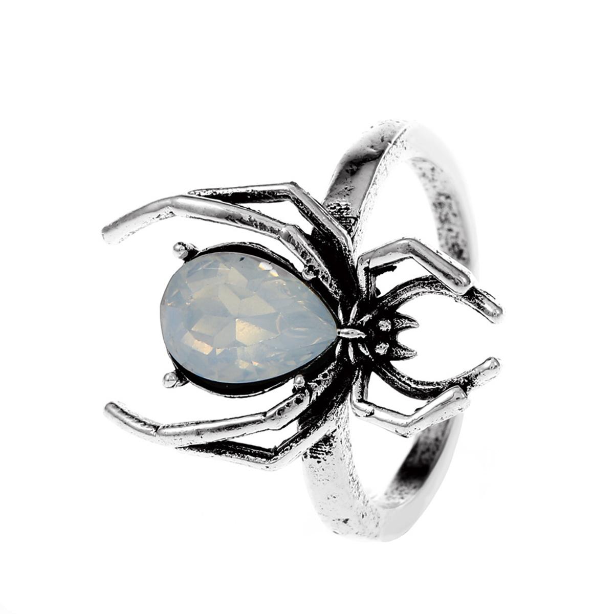 Gothic Spider Rings For Women Men Charm Punk Aesthetic Couple Halloween Jewelry Retro Cool Black Spider Webs Animal Finger Ring