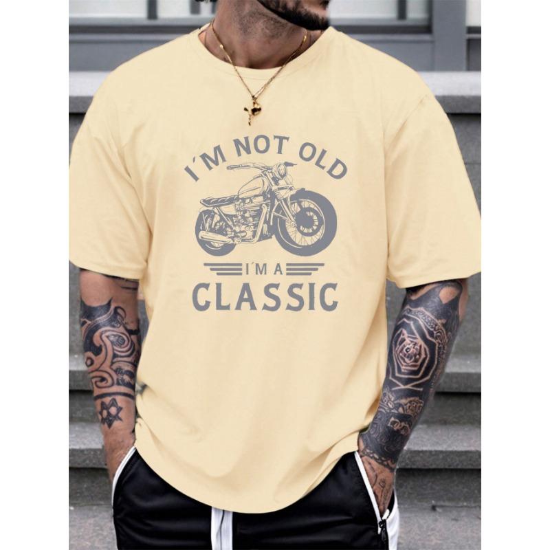 Summer Men's 100% Pure Cotton Casual Loose Classic Model Car Pattern Printed Sports Comfortable Round Neck Short Sleeved T-shirt