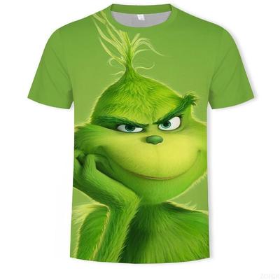 Suvine Uus Roheliste Juustega Koletis Grinch 3D Digitaalselt Trükitud Vabaaja Lõtv Hingav Lühikeste Varrukatega T-särk