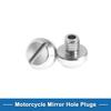 A ABSOPRO Motorcycle Mirror Hole Plug Right Hand M8x1.25 Motorcycle Rear View Mirror Screw Silver Tone 2pcs