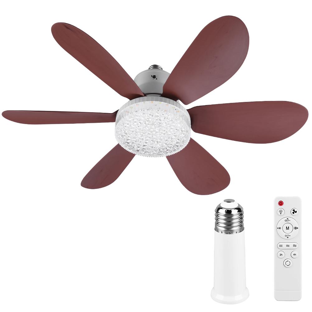 Ceiling Fan with Light LED Light Fan Adjustable Wind Speed Timing Wireless Fan Crystal Ceiling Fan Light for Living Room Bedroom