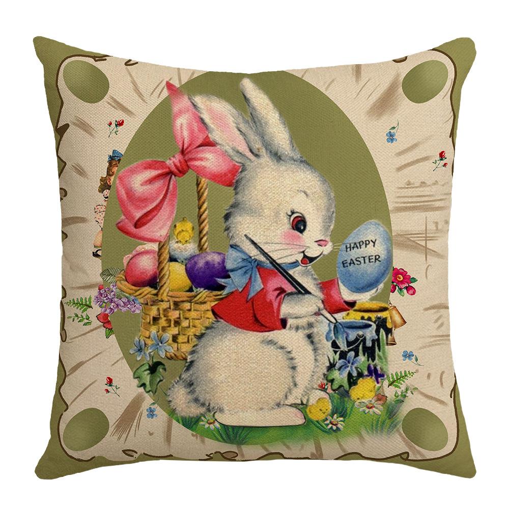 Easter Pillow Office Pillow Case Home Decoration Sofa Pillow Case Rabbit Easter Egg