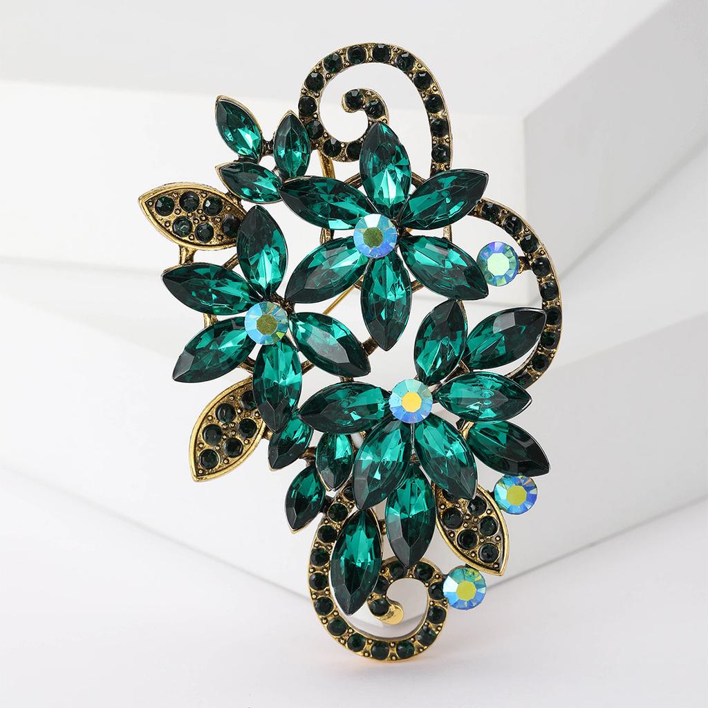 Zestaw Kryształowy Elegancki Temperament Korsarz Moda Szklany Kryształ Broszka Biżuteria