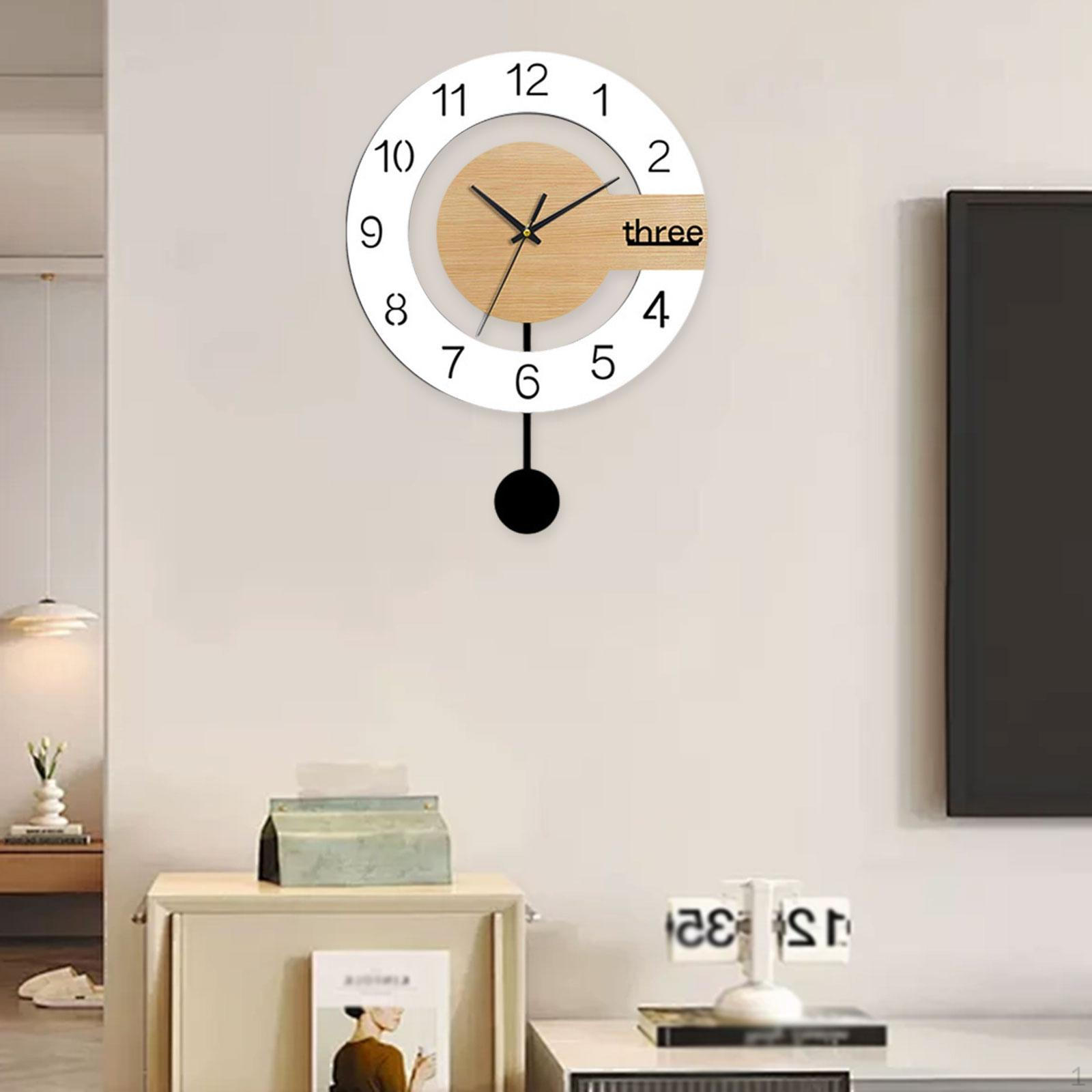 

Акриловые настенные часы Простой орнамент для установки Круглые Бесшумные Декоративные для столовой спальни