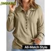 Moda Donna Casual Manica Lunga Scollo a V Bluse e Camicie