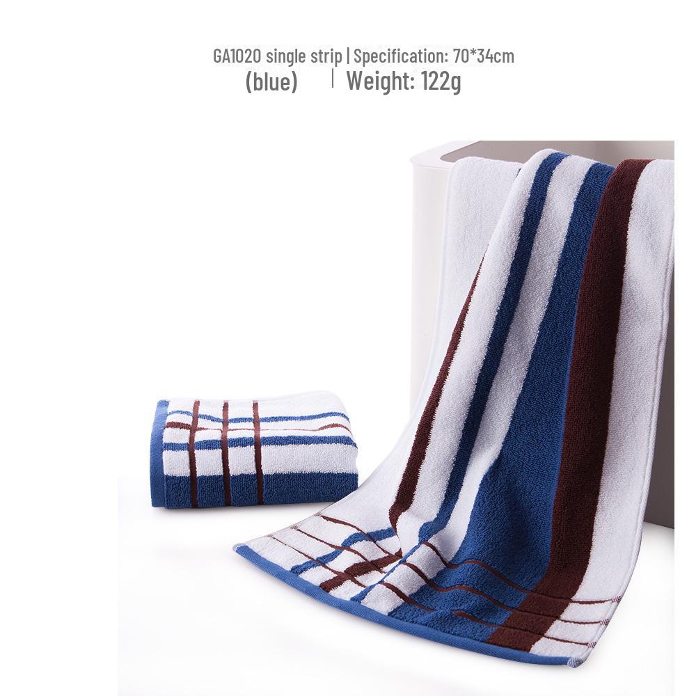 Thickened Soft Gold Plaid Cotton Face Towel - Absorbent & Fresh for Bathing