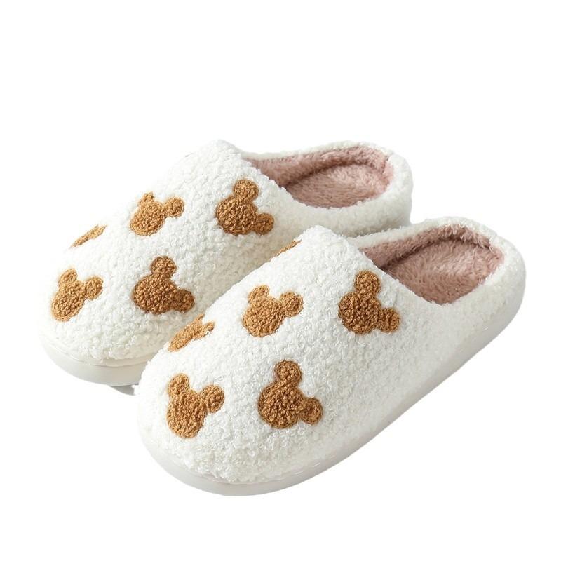 New bear cute cartoon cotton slippers women's winter home indoor non-slip home slippers