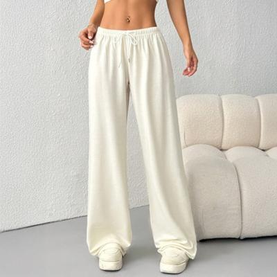 Kadın Eşofman Altı Yüksek Bel Geniş Paça Spor Pantolon Elastik Bel İpli Esnek Yumuşak Nefes Alabilir
