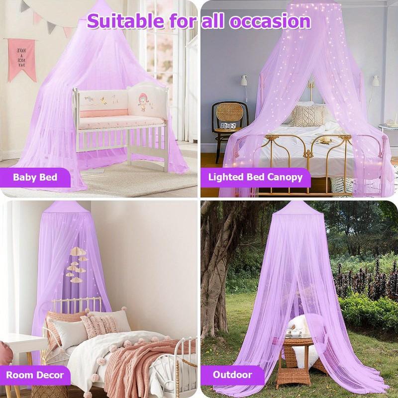 Colorful Hanging Mosquito Net Dreamy Rainbow No-Install Single-Door Dome Bed Canopy Kids Encrypted