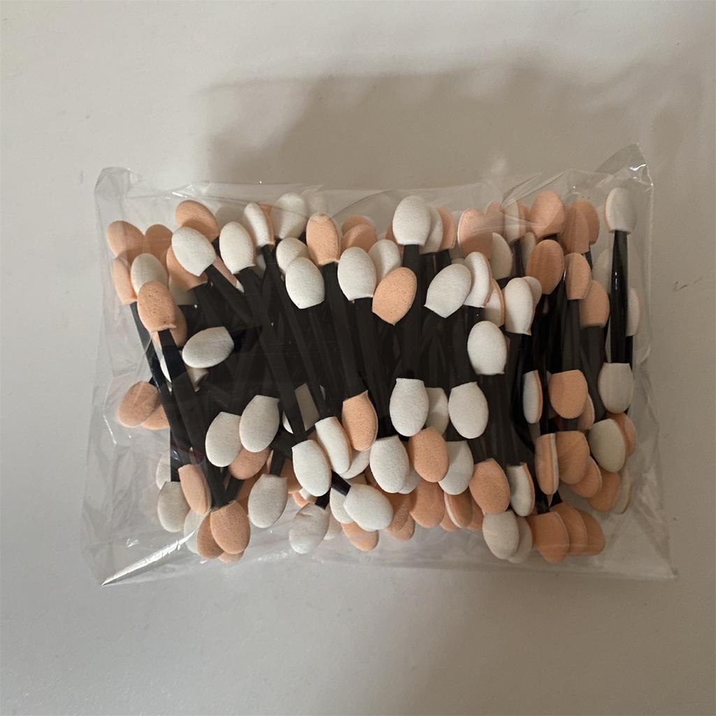 Disposable Dual Sides Eye Shadow Sponge Applicators With Container, Eyeshadow Brushes Makeup Applicator, 120 Pieces