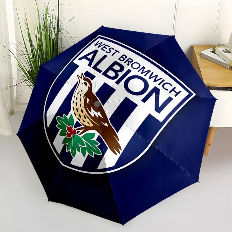 

West Bromwich Albion, Badge Automatic Opening and Closing, 8 rib Structure Portable Umbrella, Suitable for Men and Women in All Seasons Per