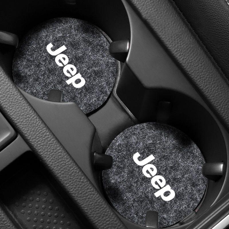 Car Coaster Water Cup Bottle Holder Anti-slip Pad Mat For Jeep TRAILHAWK COMMANDER LIBERTY Wrangler Lanyard Car Accessories AJS1
