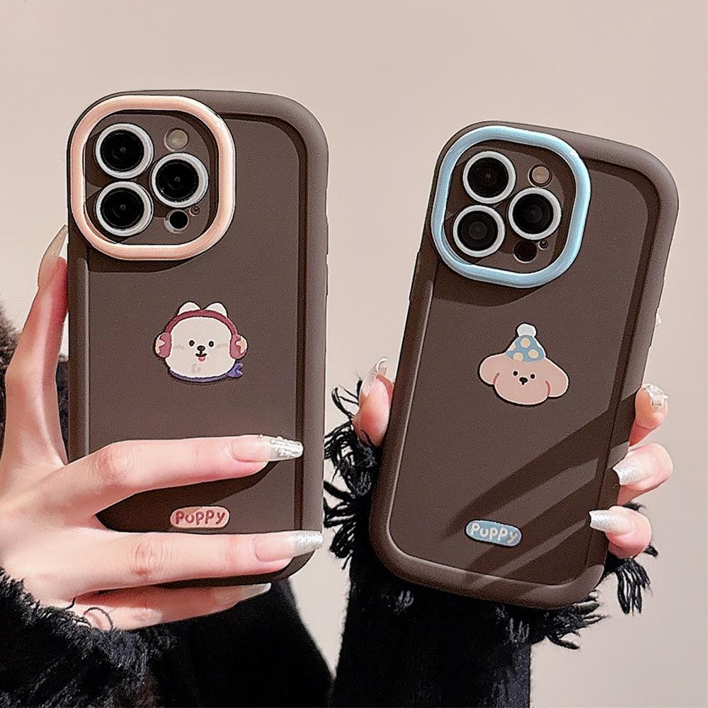 Cute Couple Apple 16 Mobile Phone Case IPhone 15 Promax Silicone 13 Suitable for 14 Puppy Avatar