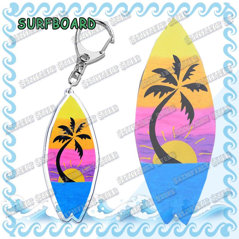 Waves Surfing Surfboard Keychains for Accessories Bag Bicycle Pendant Keyring Jewelry Fans Creative Beach Travel Gift Chaveiro