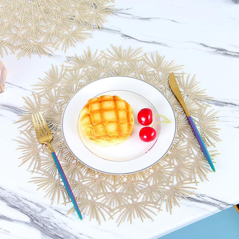 Placemat Elegant Tablemats Dandelion Flower Shape Placemats PVC Place Mats For Kitchen Dining Table Holiday Party