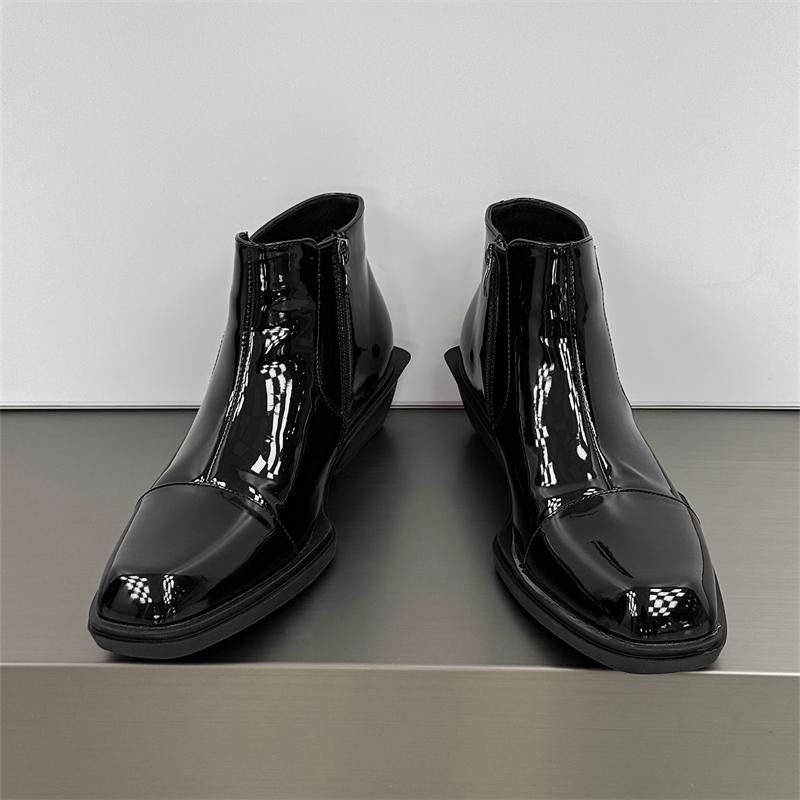Fashion Stylish Casual Leather Mens Ankle Boots High Top Leather Shoes Fashion Business Casual Shoes New Arrival Male Chelsea Footwear