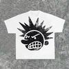Street Wear Y2K Clothing T-shirt Men's Printed Hip Hop Cartoon Print T-shirt Gothic 100% Cotton Breathable Short Sleeve