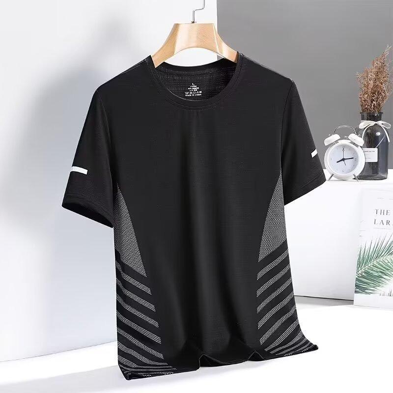 Ice silk quick-drying t-shirt men's short-sleeved summer men's large-size half-sleeved clothes outdoor running sports t-shirt round neck