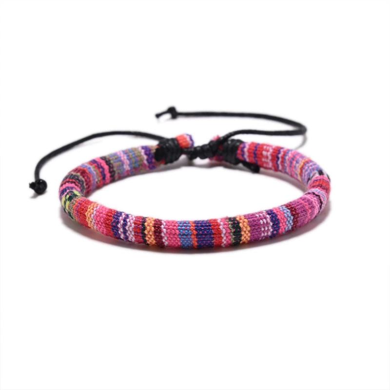 Bohemia Colorful Woven Bracelet Rope String Adjustable Rope Braided Anklets Handmade Friendship Bangles for Men Women Child