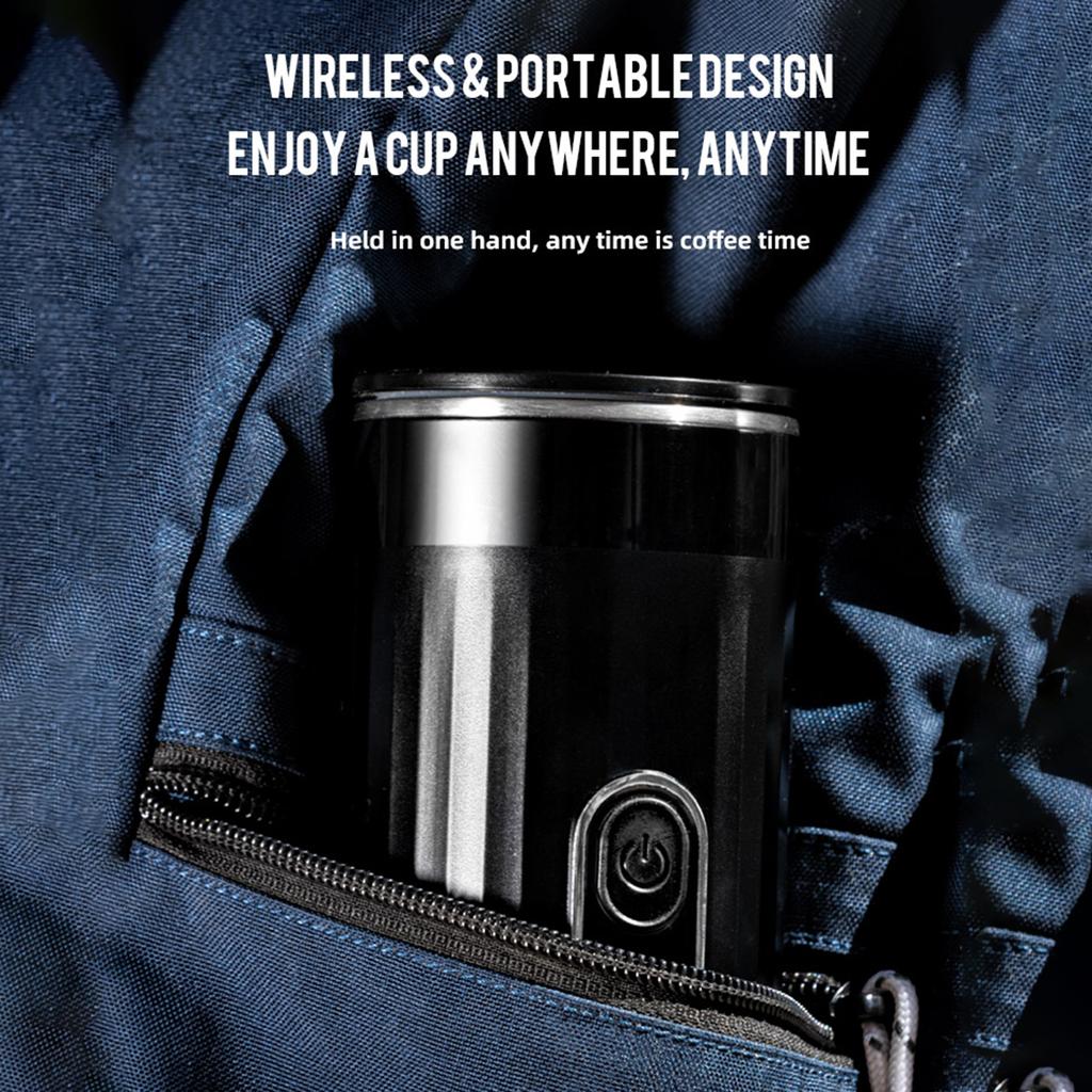 Portabel Espressomaskin, 3-i-1 Trådlös Kaffebryggare Kompatibel med Kapslar och Malet Kaffe,