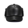 Thickened Cold-Proof and Warm PU Leather Baseball Cap for Middle-Aged and Elderly People (Ear-Protected)