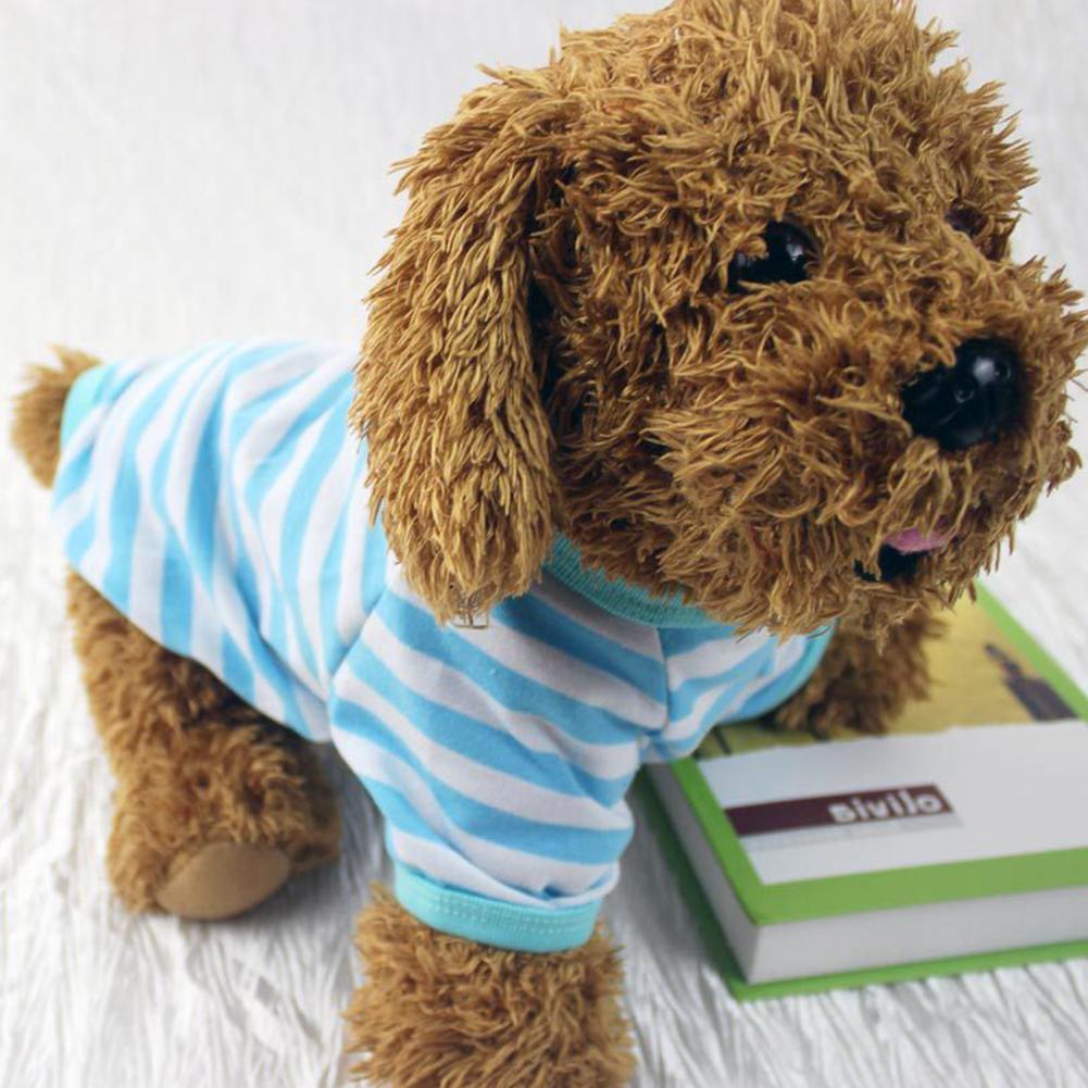 Gestreiftes Hunde-T-Shirt für den Sommer, Frühling, weich, für kleine und mittelgroße Hunde, Welpen, Kleidung, Hemd, Weste, bedruckt, Weste für Hundewelpen, T-Shirt, Hundetuch