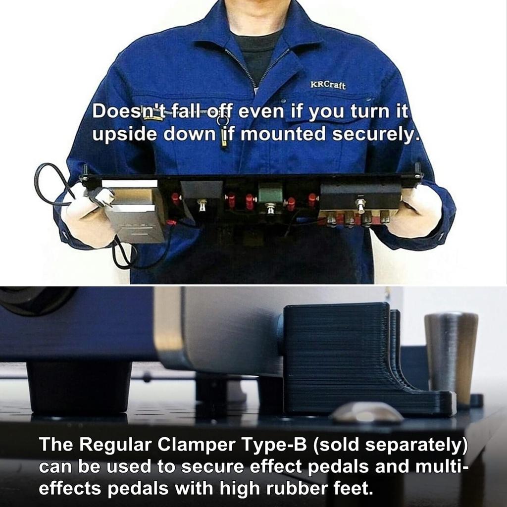 KRCraft BASE with KC Effects Pedal Pedalboard and Flight Case with No Hook and Loop Fasteners Required "PEDAL Case" (M)