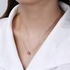 S925 Sterling Silver Halsband Naturlig brasiliansk ametiststen Gyllene granat infällt hänge