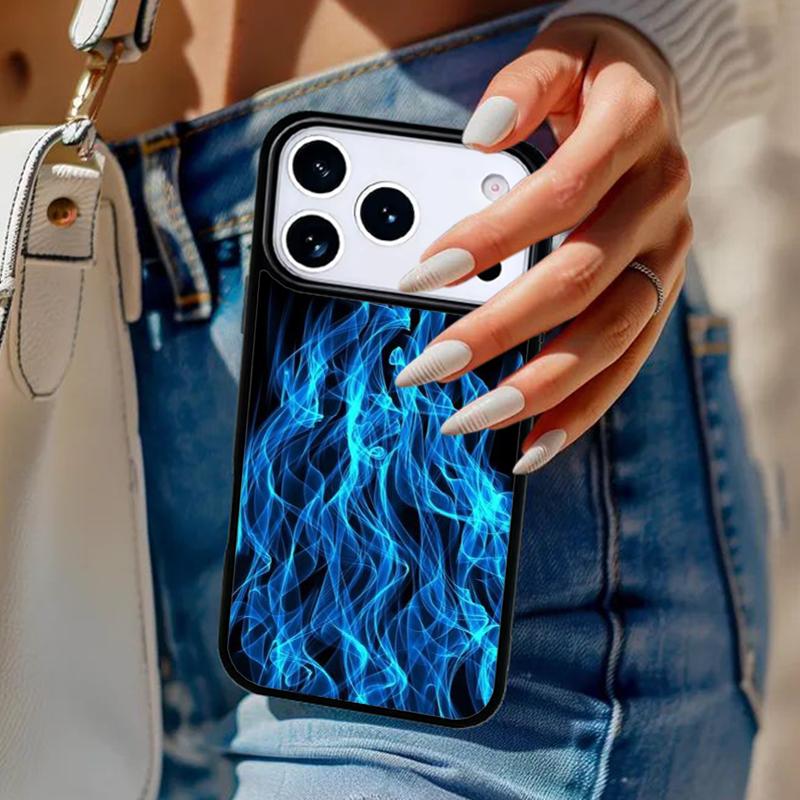 Red Blue Flame Phone Case For iPhone 17 Air 14 15 13 12 Max Cover For Apple 16e 11 Pro Max Plus Coque