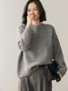 Cashmere 2025 Women's Solid Color Round Neck Thick Knit Pullover Sweater