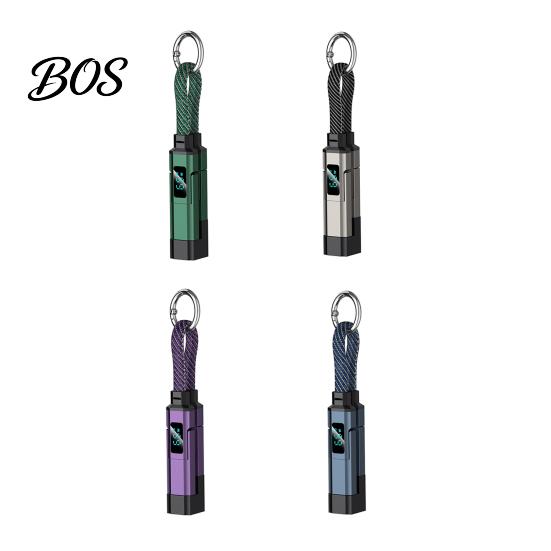 USB-A To USB-C Charger 65W 4 in 1 Keychain Cable, Fast Charging Data Cable LED Display with Display, 8-Pin/Type-C/USB-A/USB-C, Portable Keyring