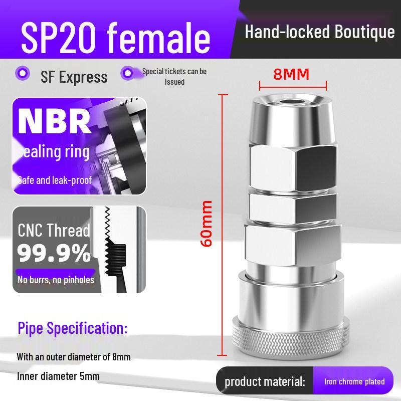 8mm C-Type Quick Connector Set for Pneumatic Tools: Self-Locking Male & Female Coupling for Air Compressor and Hose.