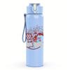 1PC Faint redhead band sketch print 750ml colorful plastic sports water bottle leakproof pop up lid with straw for outdoor work home use