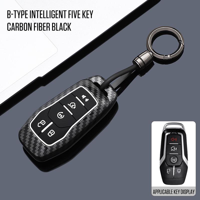 Interior Mouldings Car Key Cover Case For Ford Fusion Mondeo Mustang F-150 Explorer Edge 2015 2016 2017 2018 Car Key Protection
