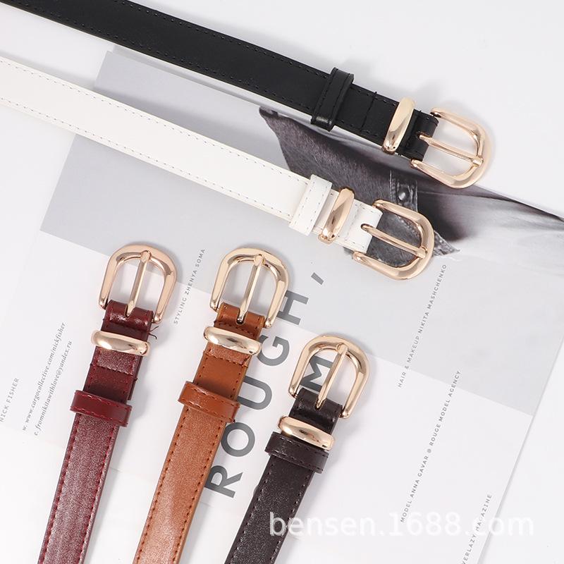 Korean Style Candy Color Women's PU Pin Buckle Waist Belt - Trendy, Versatile, and Thin