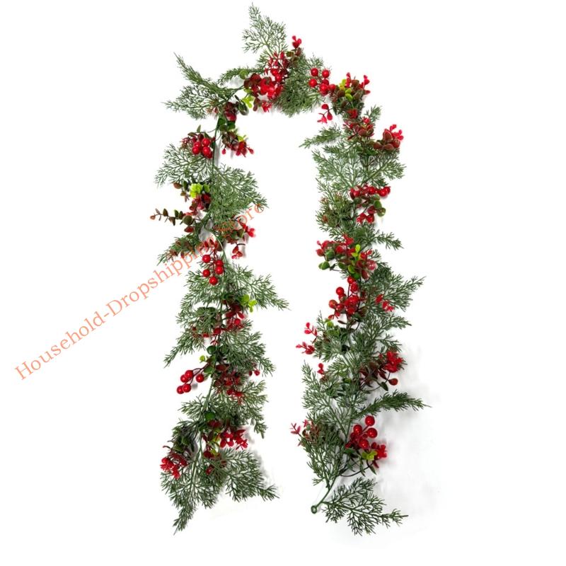 Christmas Greenery Artificial Berries Hanging Plant Ornament for Mantels Staircase Doorway Window Holiday Decorations