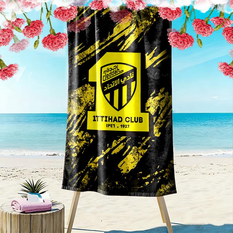 1ttihad Club Print Beach Towel, Large Soft Quick Dry Towel for Beach Camping Swimming