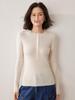 Women's Slim Fit Cashmere Pullover Sweater - 2026 Winter Style with Round Neck and Button Detail