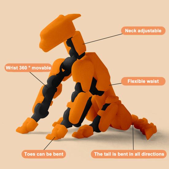 3D Printed Hound Action Figure Multi-jointed Movable Robot Dog Model Articulated Animal Figurine Desktop Decoration Kids Adults Gift