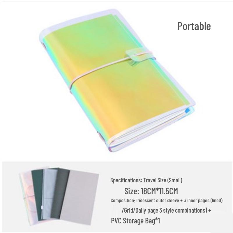Iridescent Loose-Leaf Travel Diary Notebook