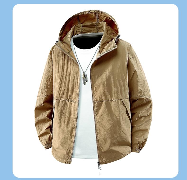 UPF10 + sunscreen clothing summer jacket men's and women's enterprises work clothes group LOGO outdoor hooded trench coat