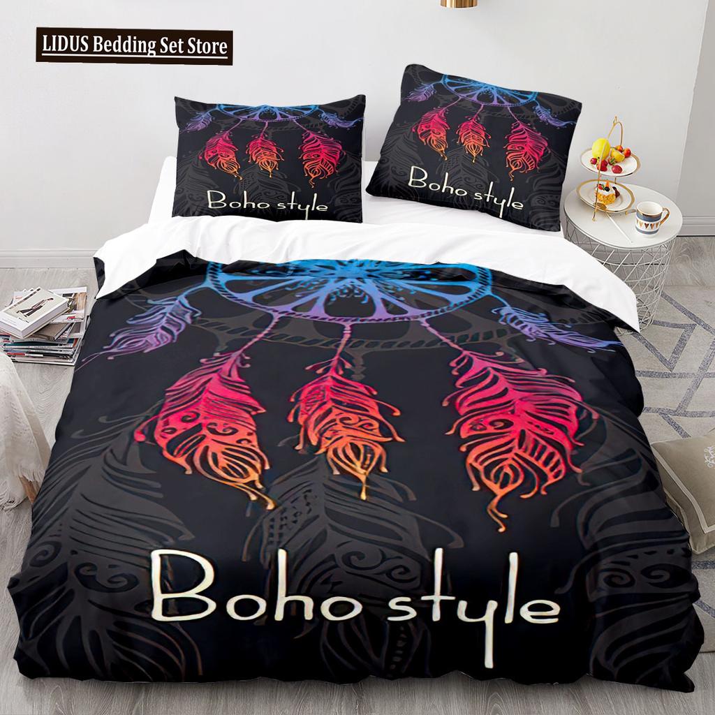 Dreamcatcher Duvet Cover Set 3D Print Feather Sun Moon Polyester Comforter Cover King Queen Twin Full Size For Kids Boys Girls
