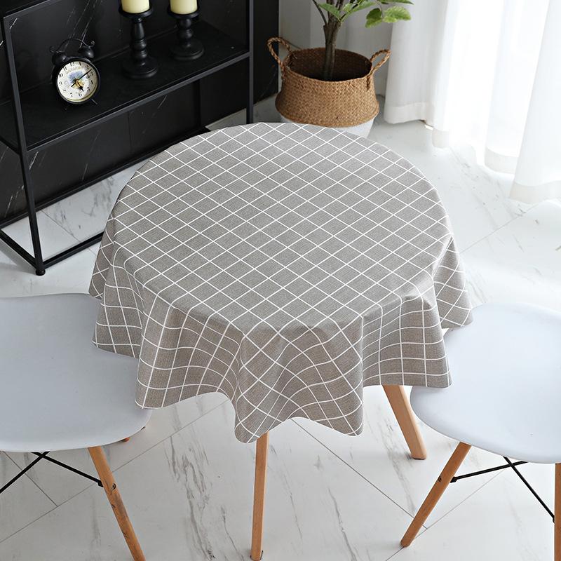 Round Table Tablecloth Pvc Dining Table Cloth Waterproof, Oil-Proof, Anti-Scalding And Leave-In Household Coffee Table Small Round Tablecloth