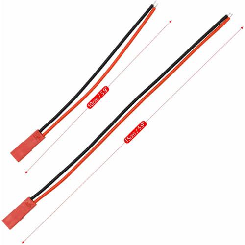 GTIWUNG 30 Pairs JST 2-Pin Male/Female Connector Plugs with 10CM/15CM 22AWG Cables for RC BEC LiPo Battery