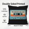 Music Tape Print Cushion Cover Home & Car Dual-Scene Pillow Cover: Reversible For Premium Comfort