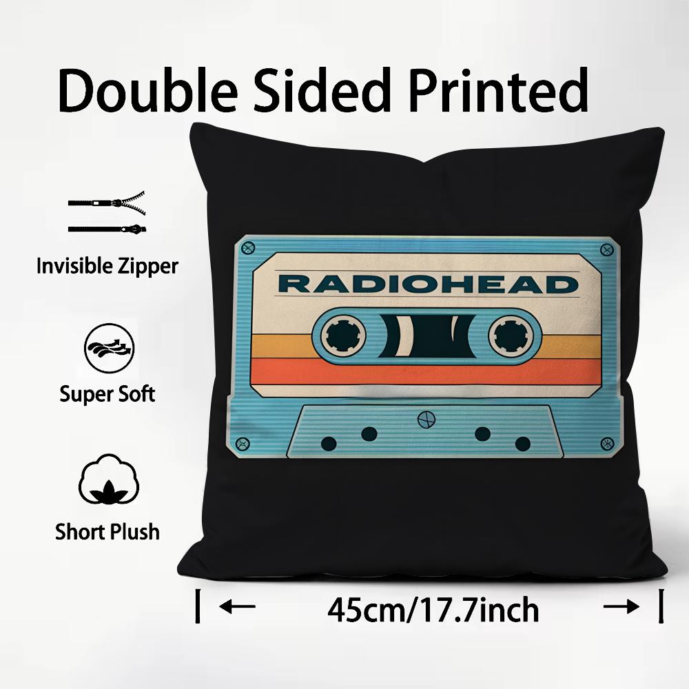 Music Tape Print Cushion Cover Home & Car Dual-Scene Pillow Cover: Reversible For Premium Comfort