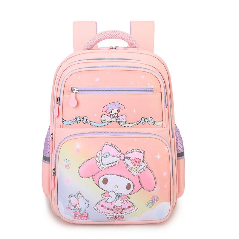 Adorable Cartoon Backpack For Elementary School Kids Gender Neutral Nylon Pink розовый