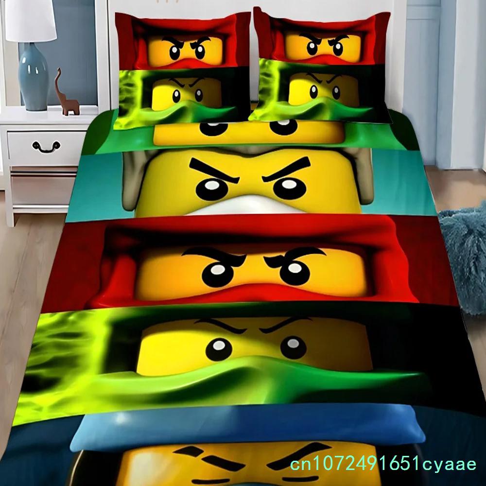 Duvet Cover Cartoon Game Pillowcase Bedding Set Boy Girl Bedroom Decoration Boys-N-ninjagos-Gift Single Double Large Size