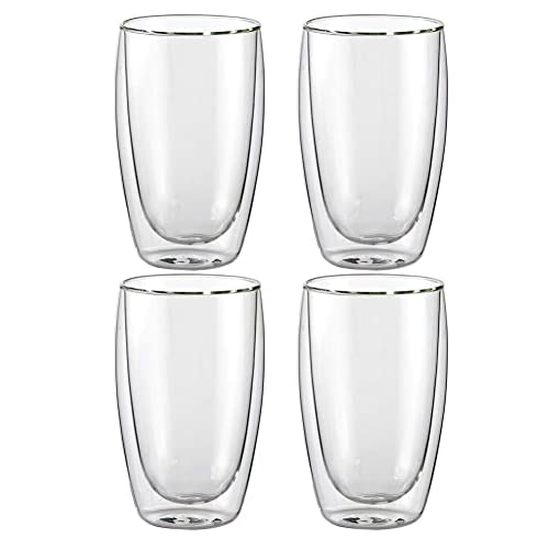 SUKIZUKI Double-Walled Glasses, Double-Layered, Heat-Resistant, Large Capacity, Condensation-Free, Shatter-Resistant, Insulates for Hot and Cold Drink