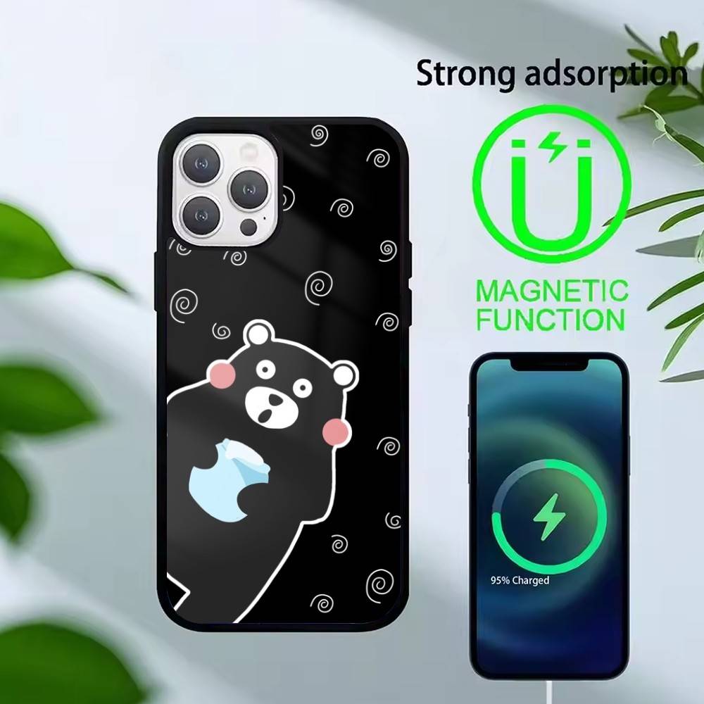 Cartoon K-Kumamon Phone Case For iPhone 14,16,15,13,17,12,Plus,Pro,Max Magnetic For Magsafe Frosted Cover iPhone13PRO